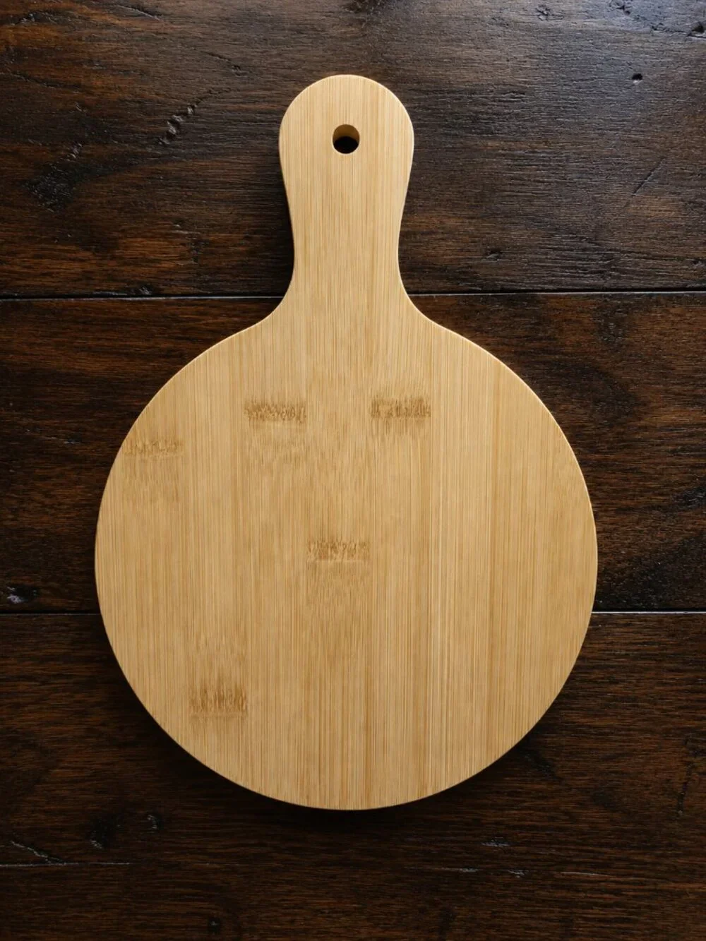 Hand-Painted Hanoi Vietnam Street Train Bamboo Serving Board Paddle, Embossed